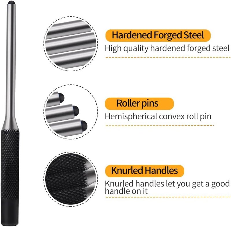 LFSEMINI Pin Punch Set, 14pcs Removing Repair Tools, including Universal Block, Pin Punches and Hammer - Image 3